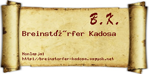 Breinstörfer Kadosa névjegykártya